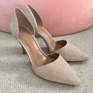 JCrew Lana Beige Suede D’Orsay Pumps